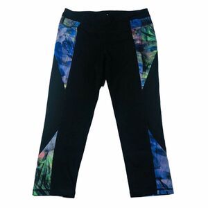 Athleta Chaturanga Capri Legging Blue/Green